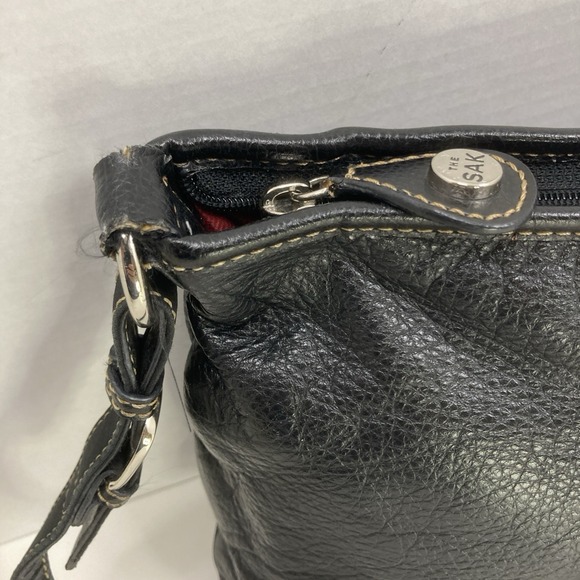 The Sak Black Shoulder Strap Pebbled Leather Soft Purse Bag - Picture 2 of 12
